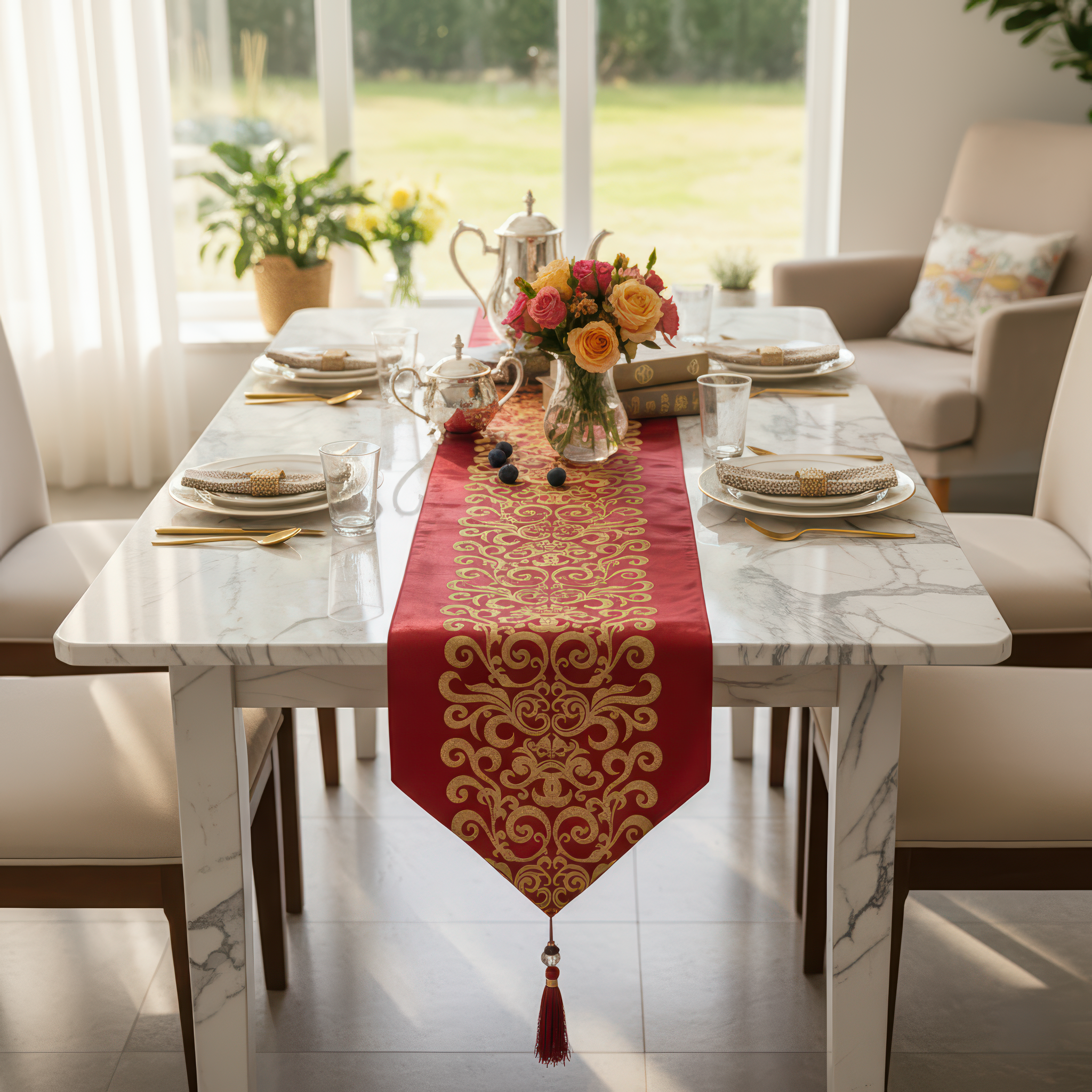 Deep Red Foil Runner