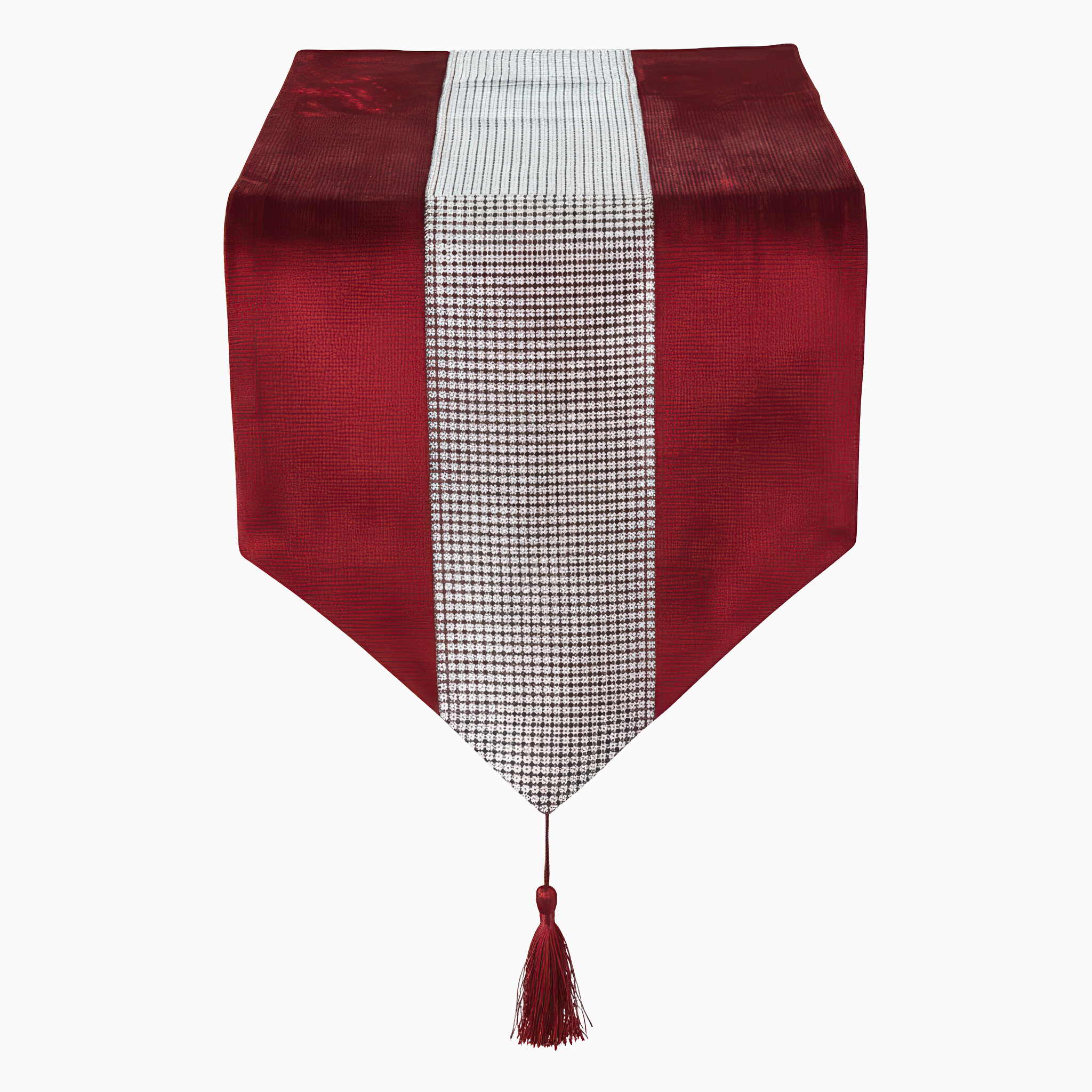 Red Rhinestone Mesh Runner