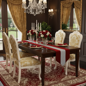 Red Rhinestone Mesh Runner