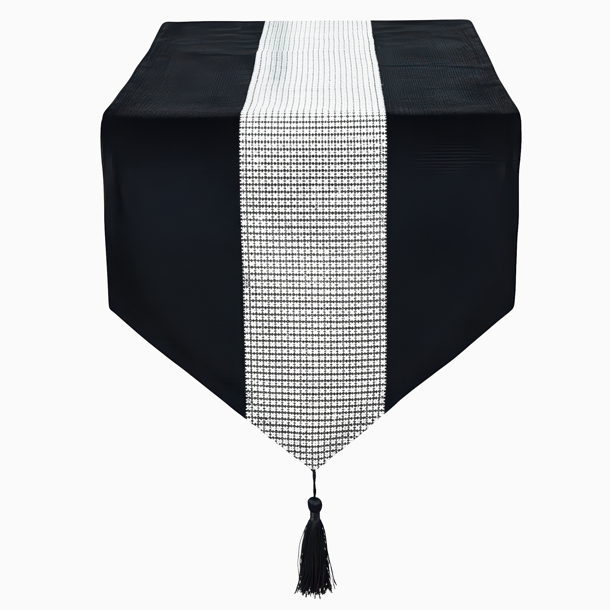 Black Rhinestone Mesh Runner