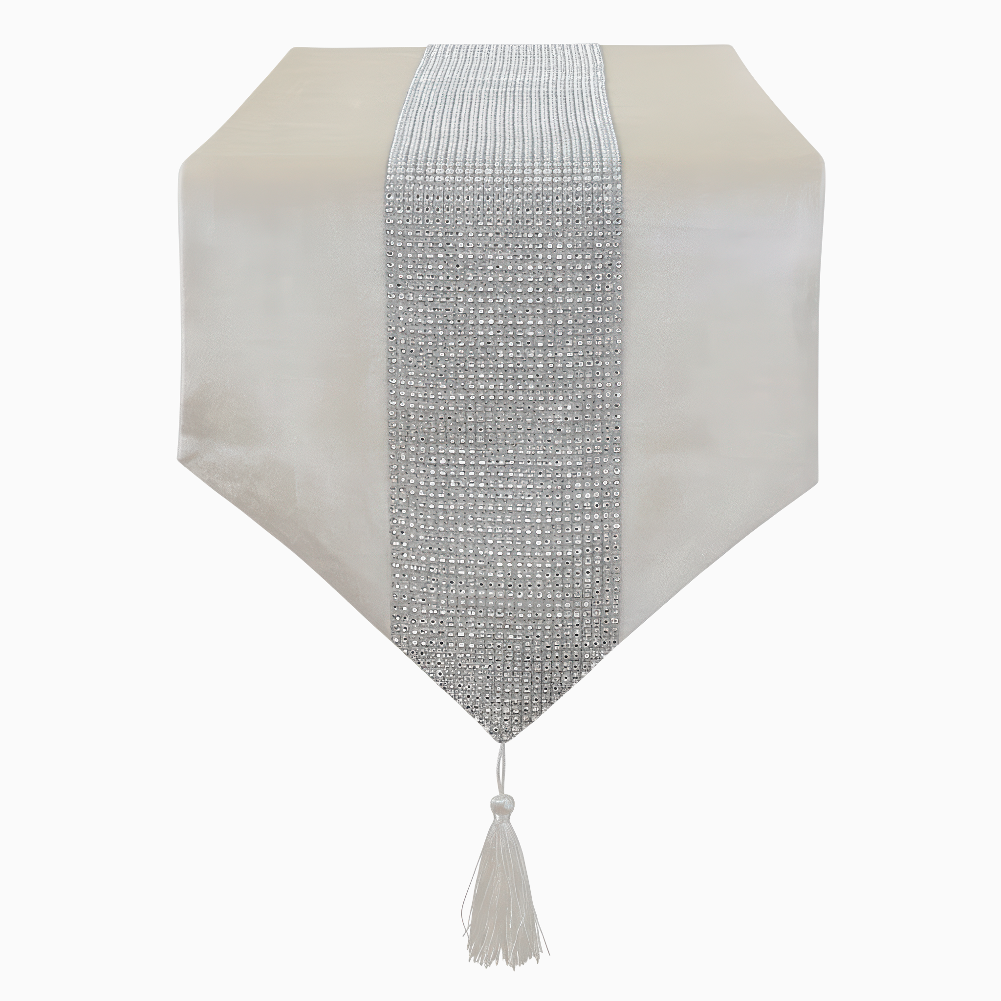 Off-White Rhinestone Mesh Runner