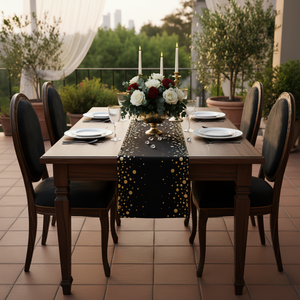 Black Gold Confetti Runner