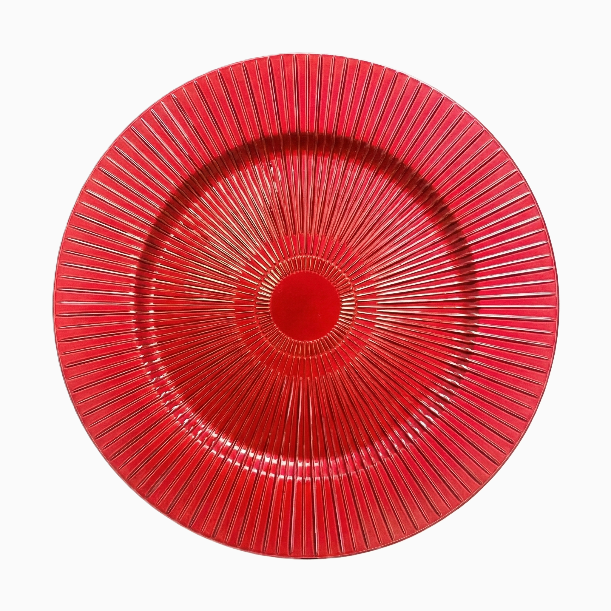Crimson Pleated Charger Plates, Set of 5