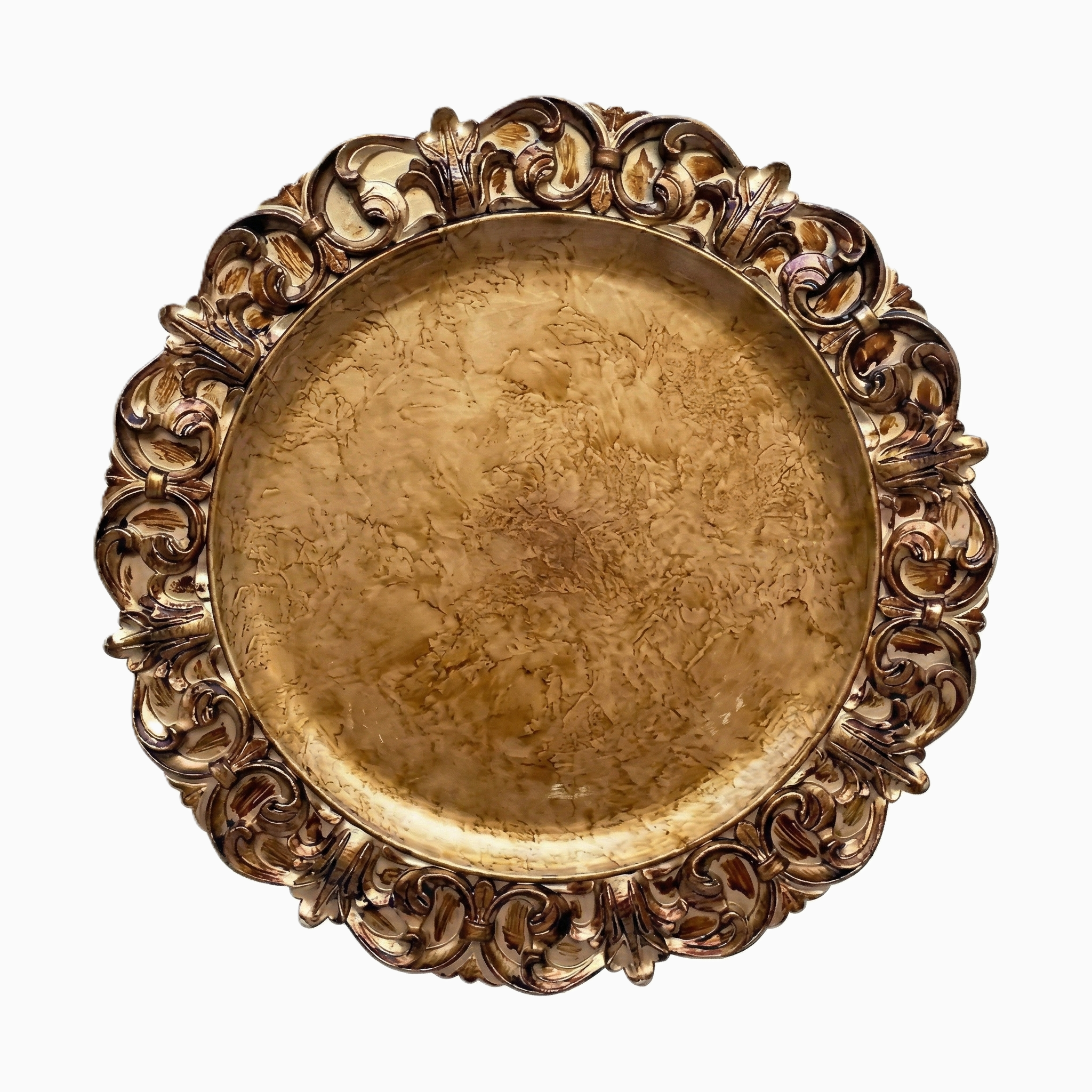 Antique Copper Medallion Charger Plates, Set of 5