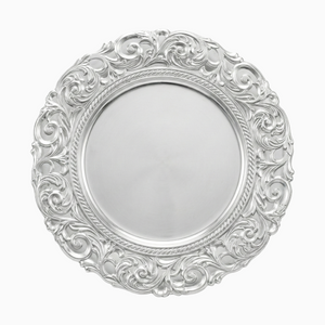 Silver Scroll Charger, Set of 5