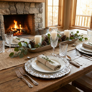 Silver Scroll Charger, Set of 5