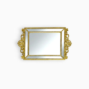 Gold Rectangular Mirror Serving Tray