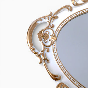 White Oval Mirror Serving Tray, Set of 1