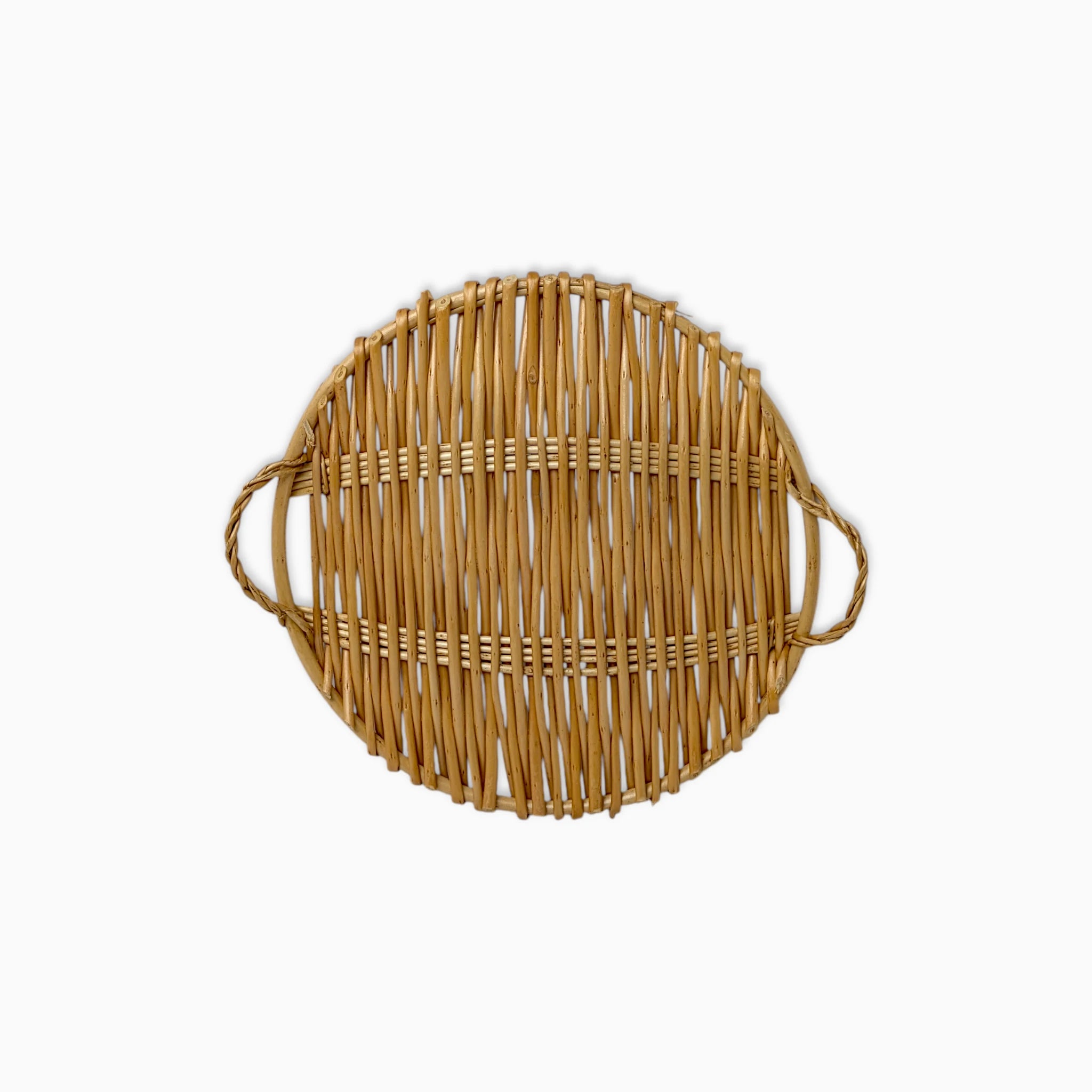 Natural Round Bamboo Serving Tray, Set of 1