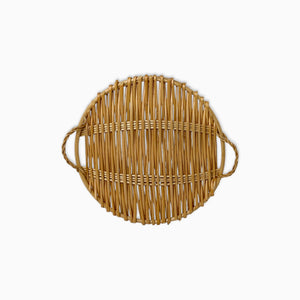 Natural Round Bamboo Serving Tray, Set of 1