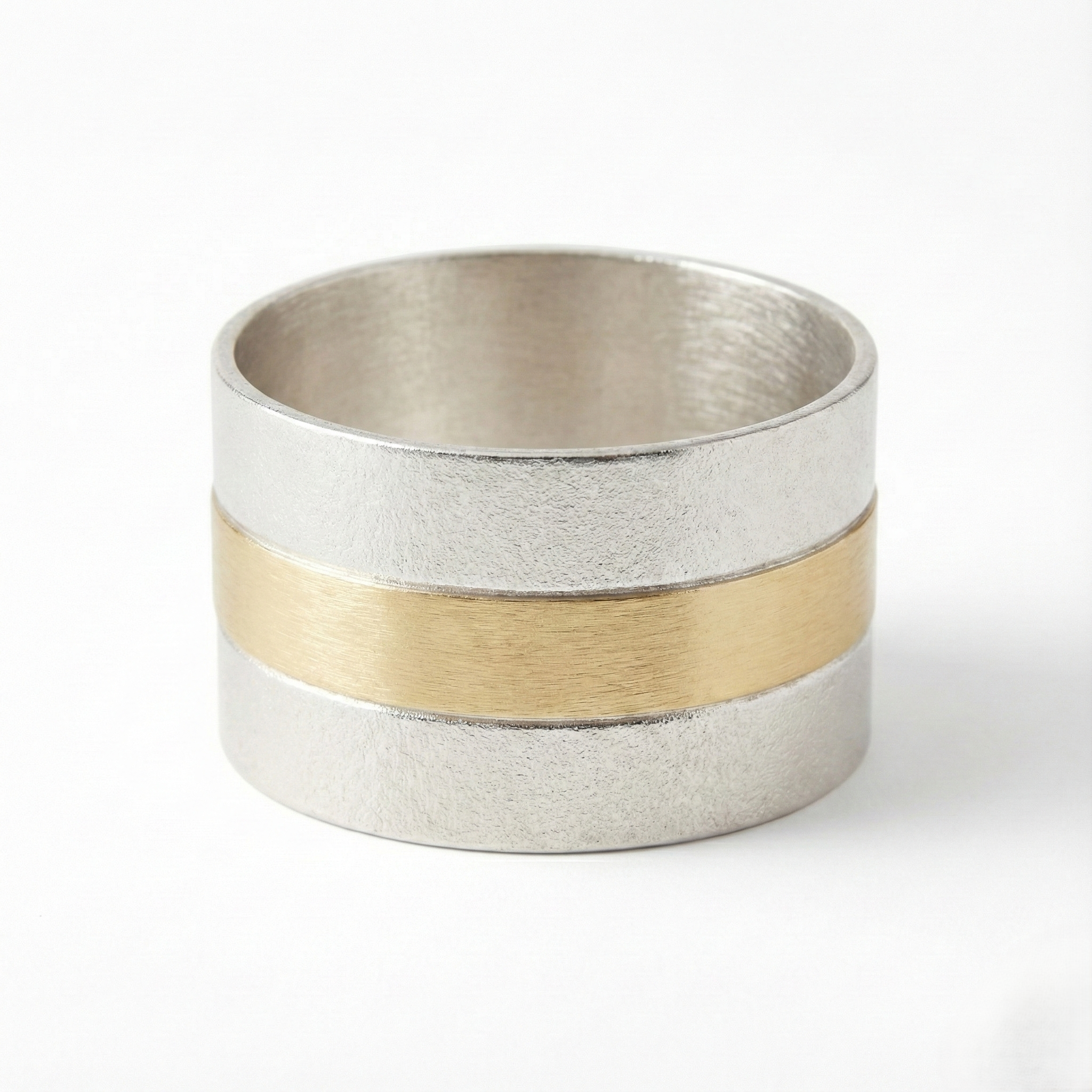 Silver and Gold Metal Napkin Rings, Set of 5