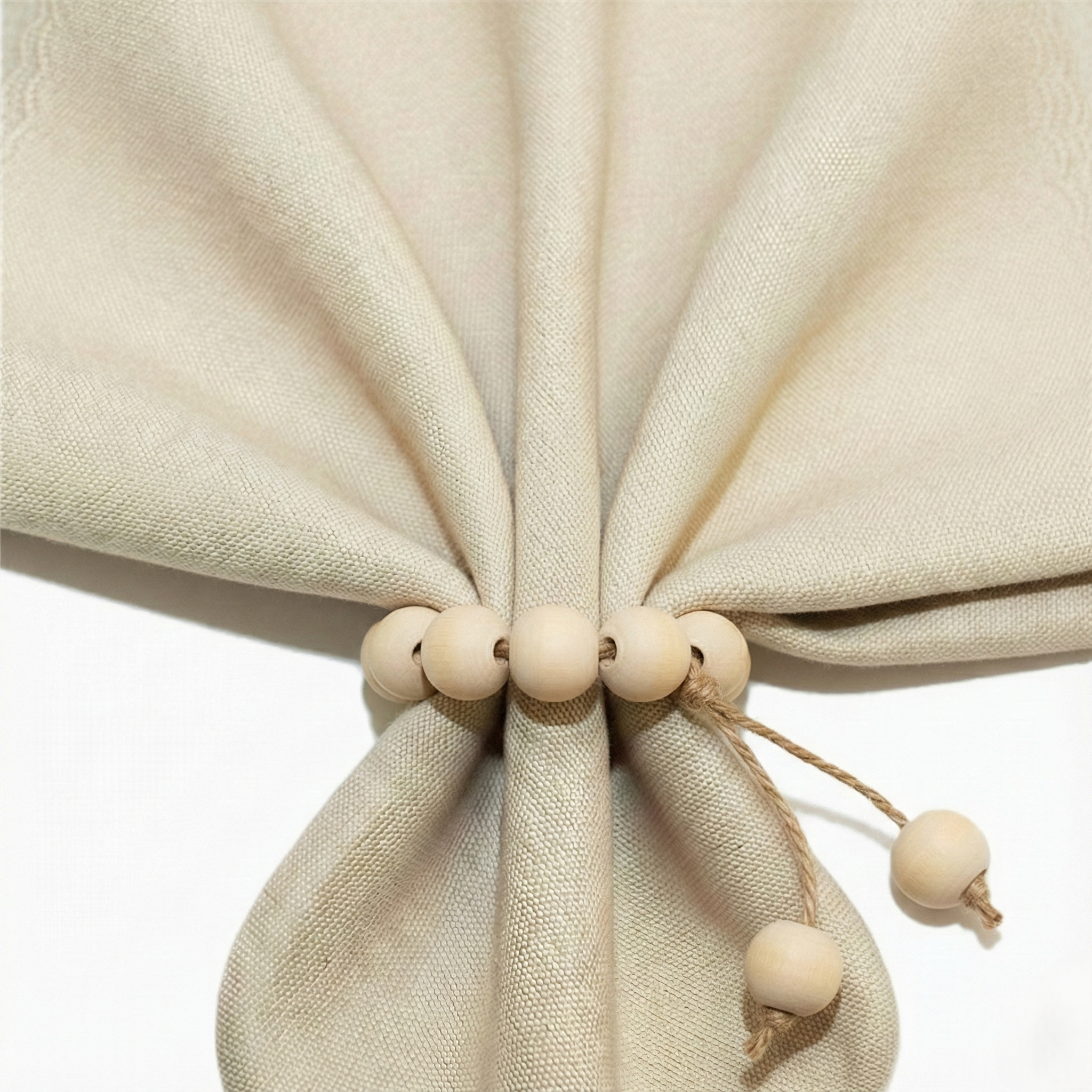 Bead and Rope Napkin Rings, Set of 5