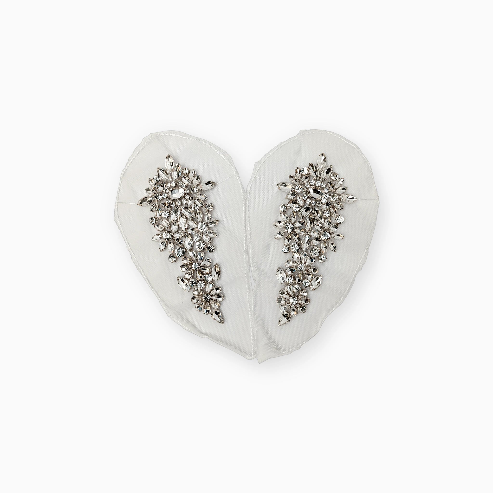 Silver Heart Rhinestone Appliques, Sew on
