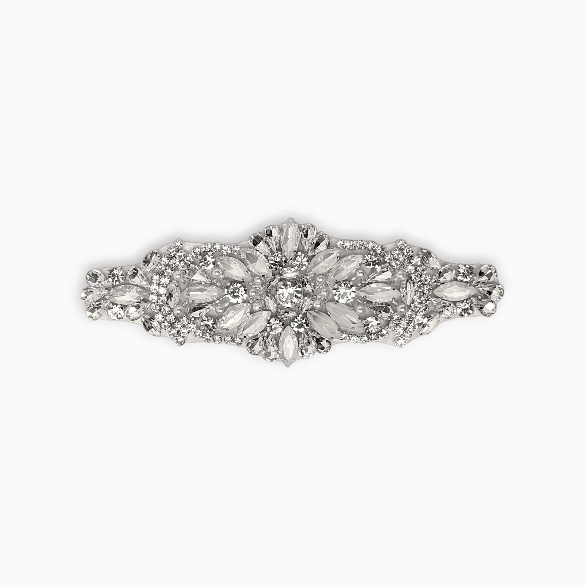 Ornate Oval Rhinestone Applique, Iron on (Hotfix)