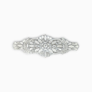 Ornate Oval Rhinestone Applique, Iron on (Hotfix)
