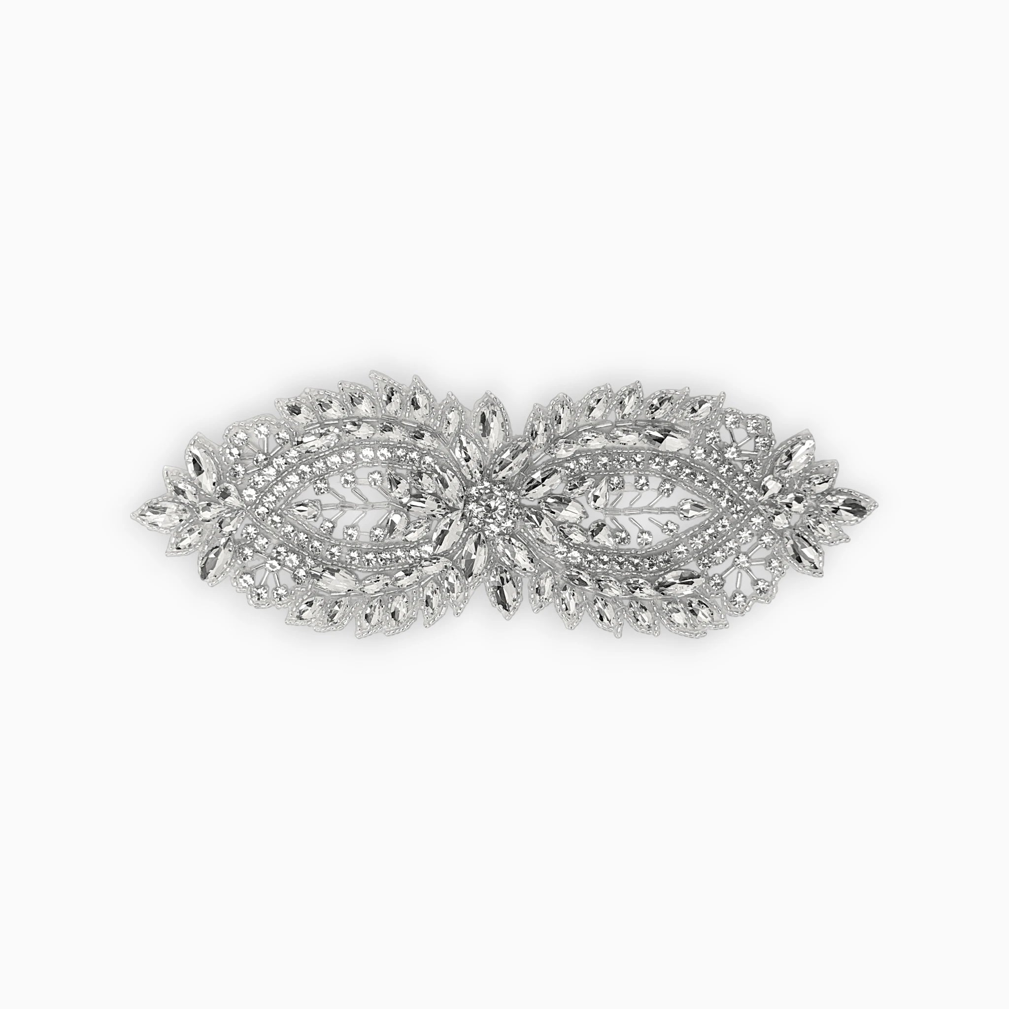 Double Marquise Rhinestone Applique, Iron on (Hotfix)