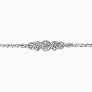 Floral Medallion Rhinestone Trim, Iron on (Hotfix)