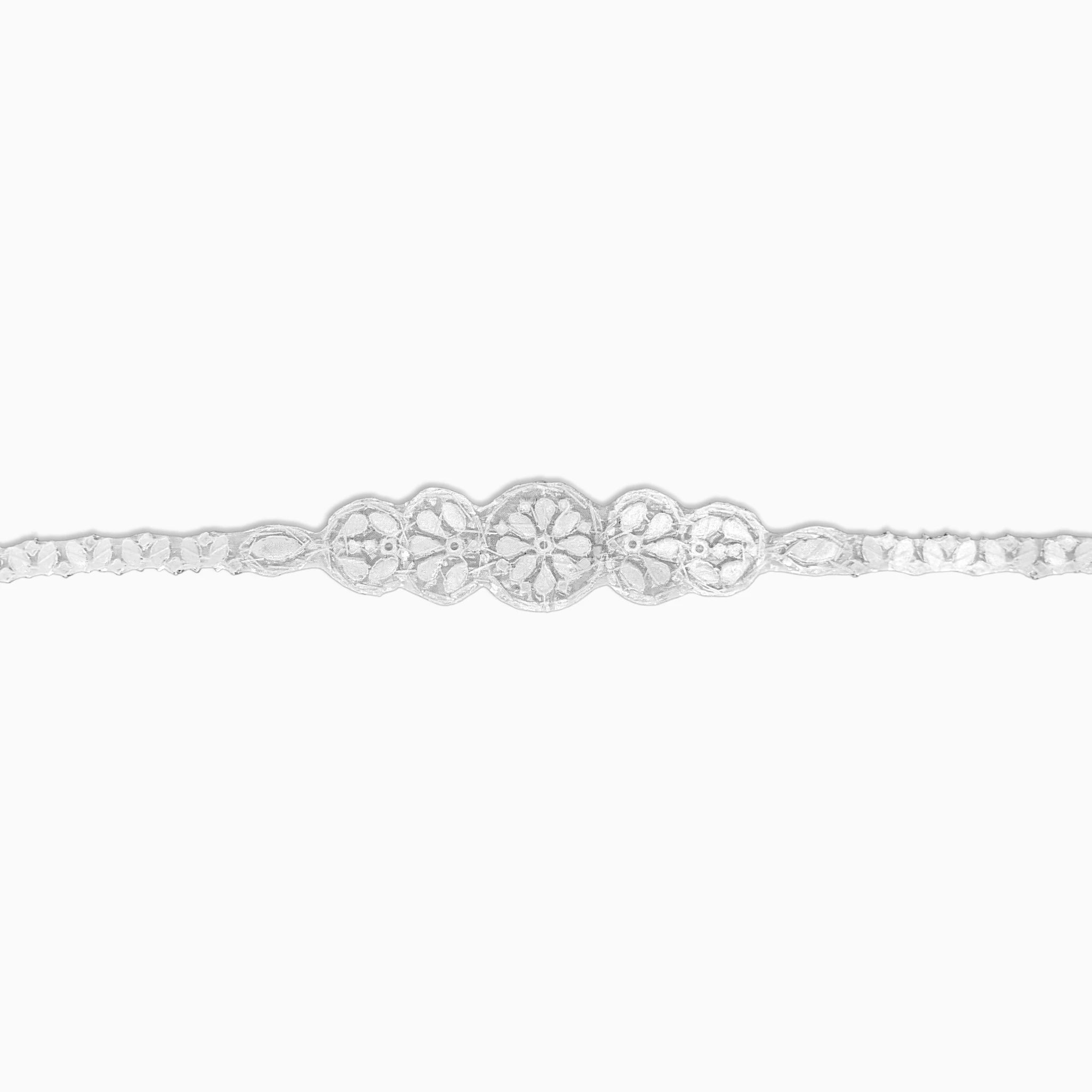 Floral Medallion Rhinestone Trim, Iron on (Hotfix)