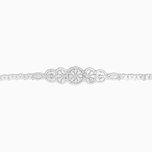 Floral Medallion Rhinestone Trim, Iron on (Hotfix)