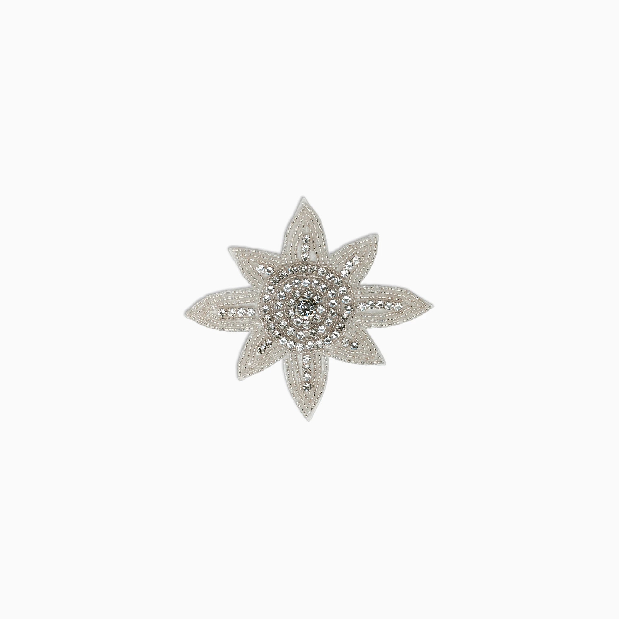 Starburst Floral Rhinestone Applique, Iron on (Hotfix)