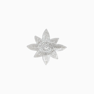 Starburst Floral Rhinestone Applique, Iron on (Hotfix)