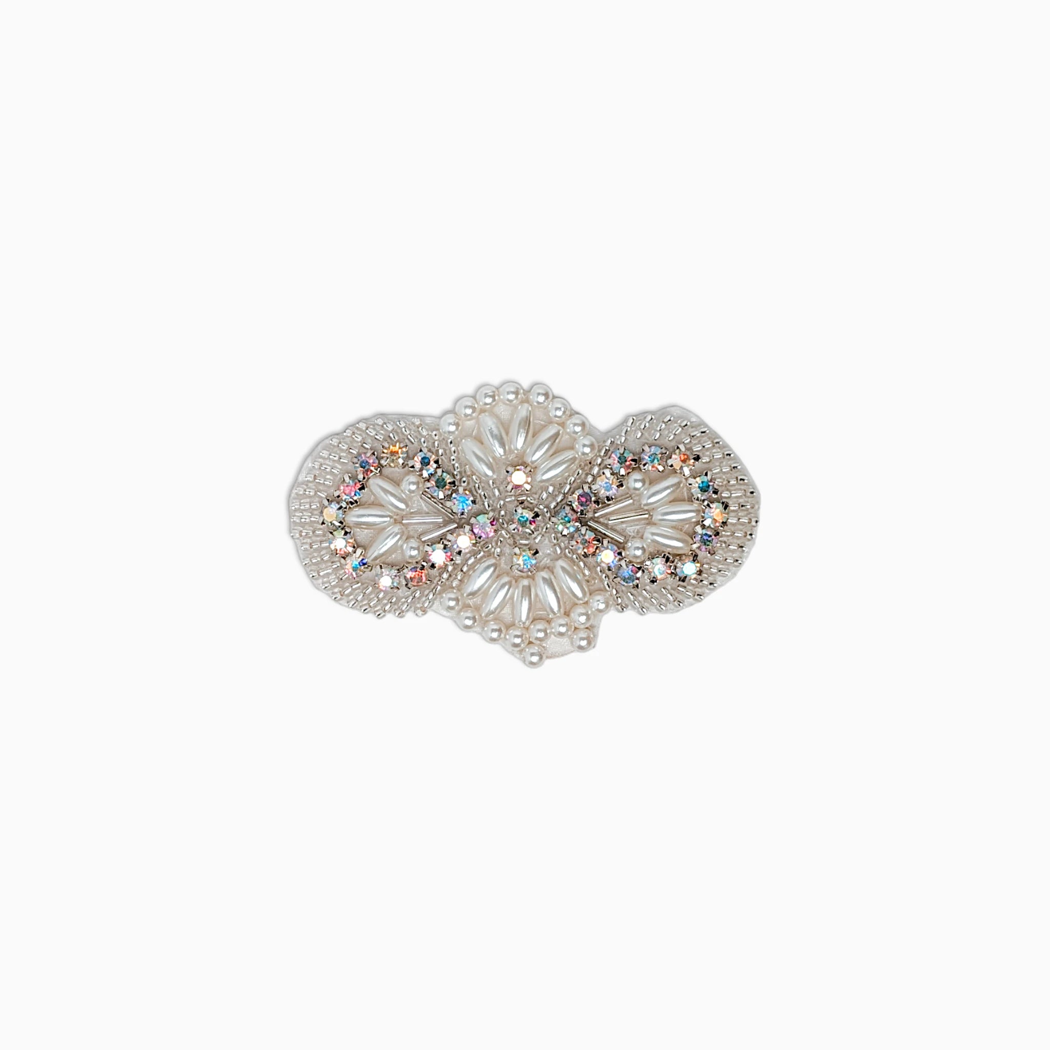 Iridescent Oval Rhinestone Applique, Iron on (Hotfix)