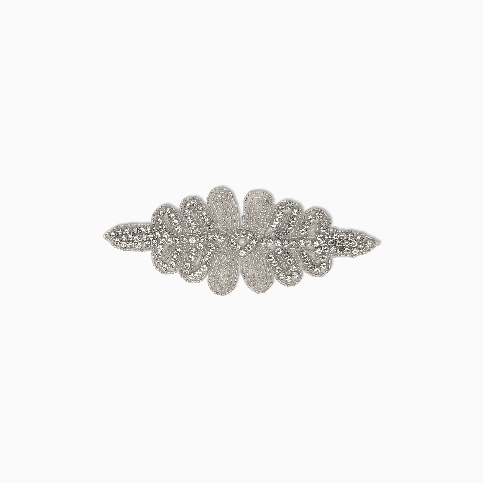 Leaf Spray Rhinestone Applique, Iron on (Hotfix)