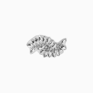 Mini Leaf Rhinestone Applique, Iron on (Hotfix)