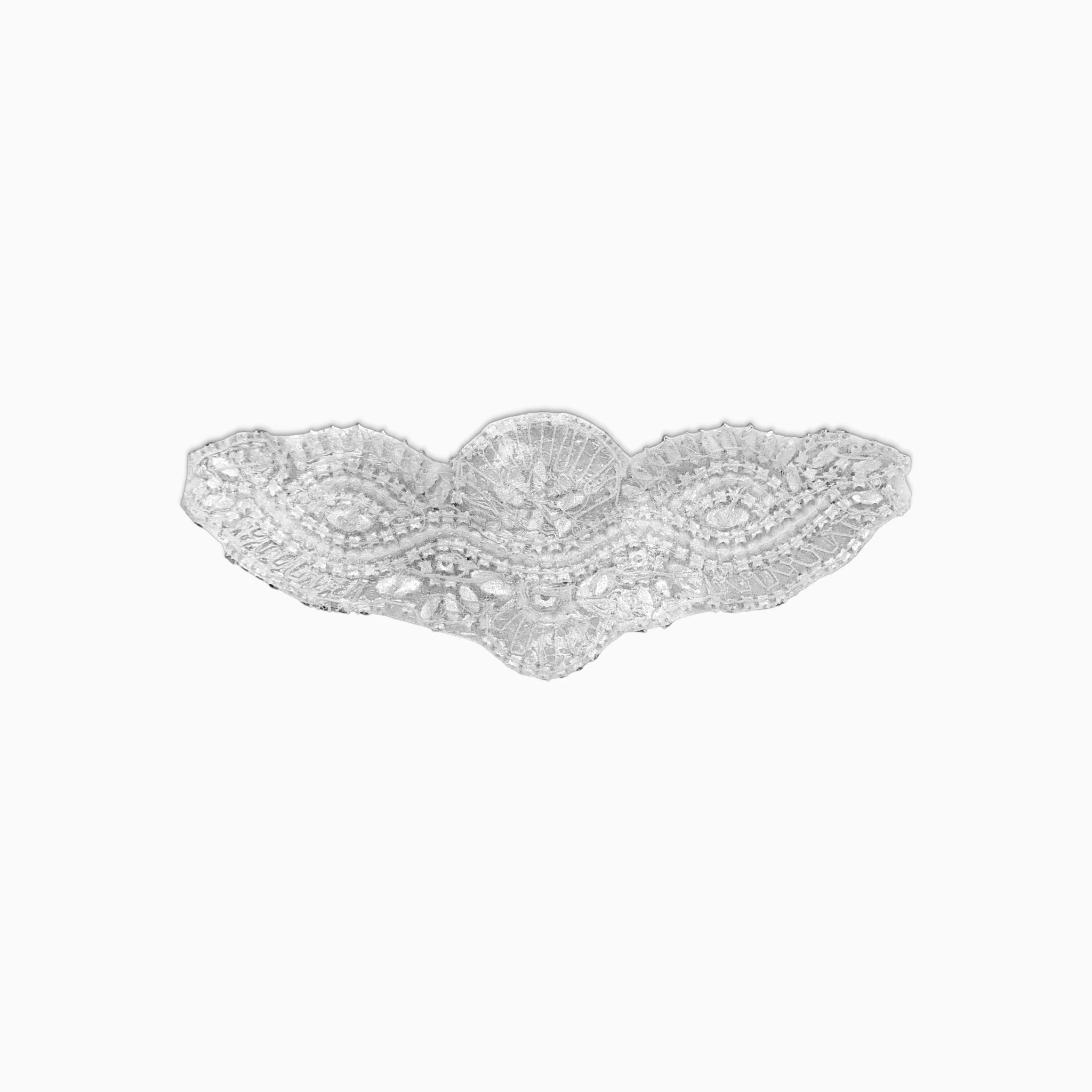 Scrollwork V Neck Rhinestone Applique, Iron on (Hotfix)