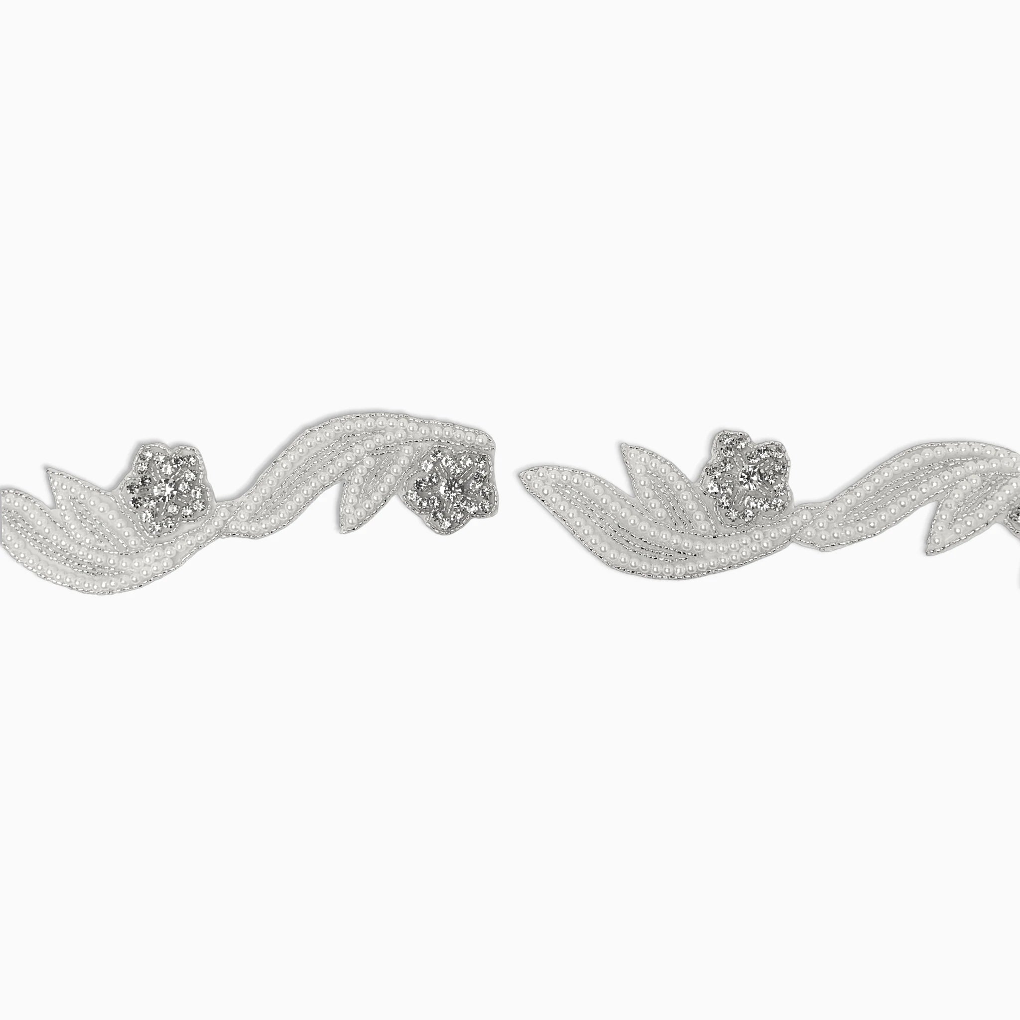 Vine and Leaf Rhinestone Trim, Iron on (Hotfix)