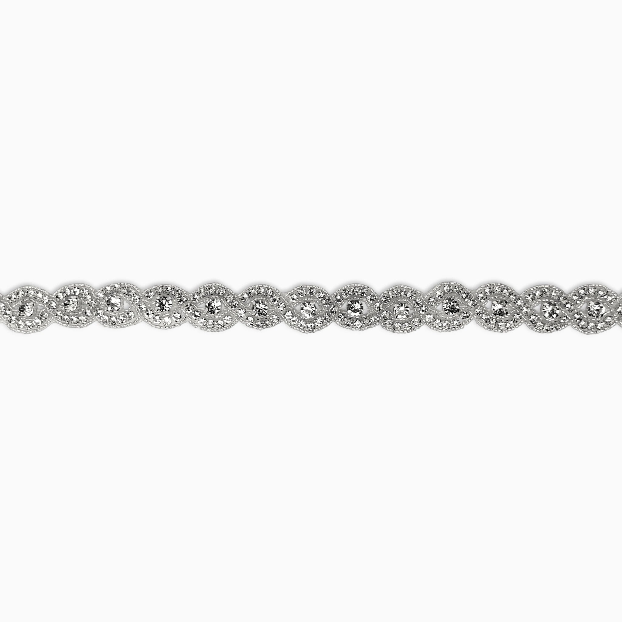 Twist Chain Rhinestone Trim, Iron on (Hotfix)