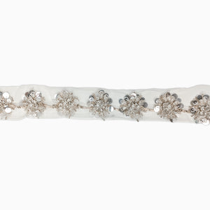 Floral Cluster Rhinestone Trim, Sew On