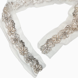 Floral Garland Rhinestone Trim, Sew On