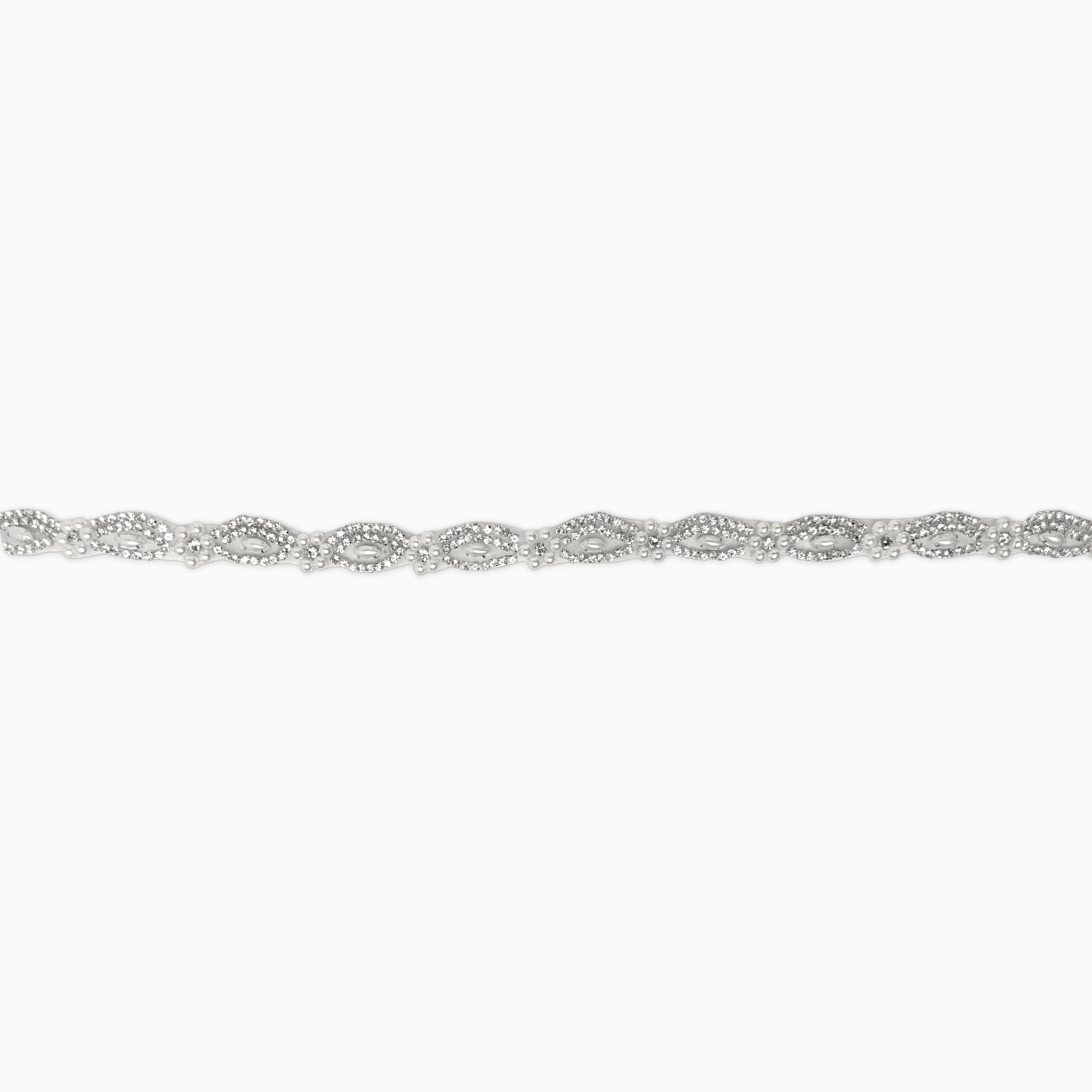 Braided Crystal Rhinestone Trim, Iron on (Hotfix)