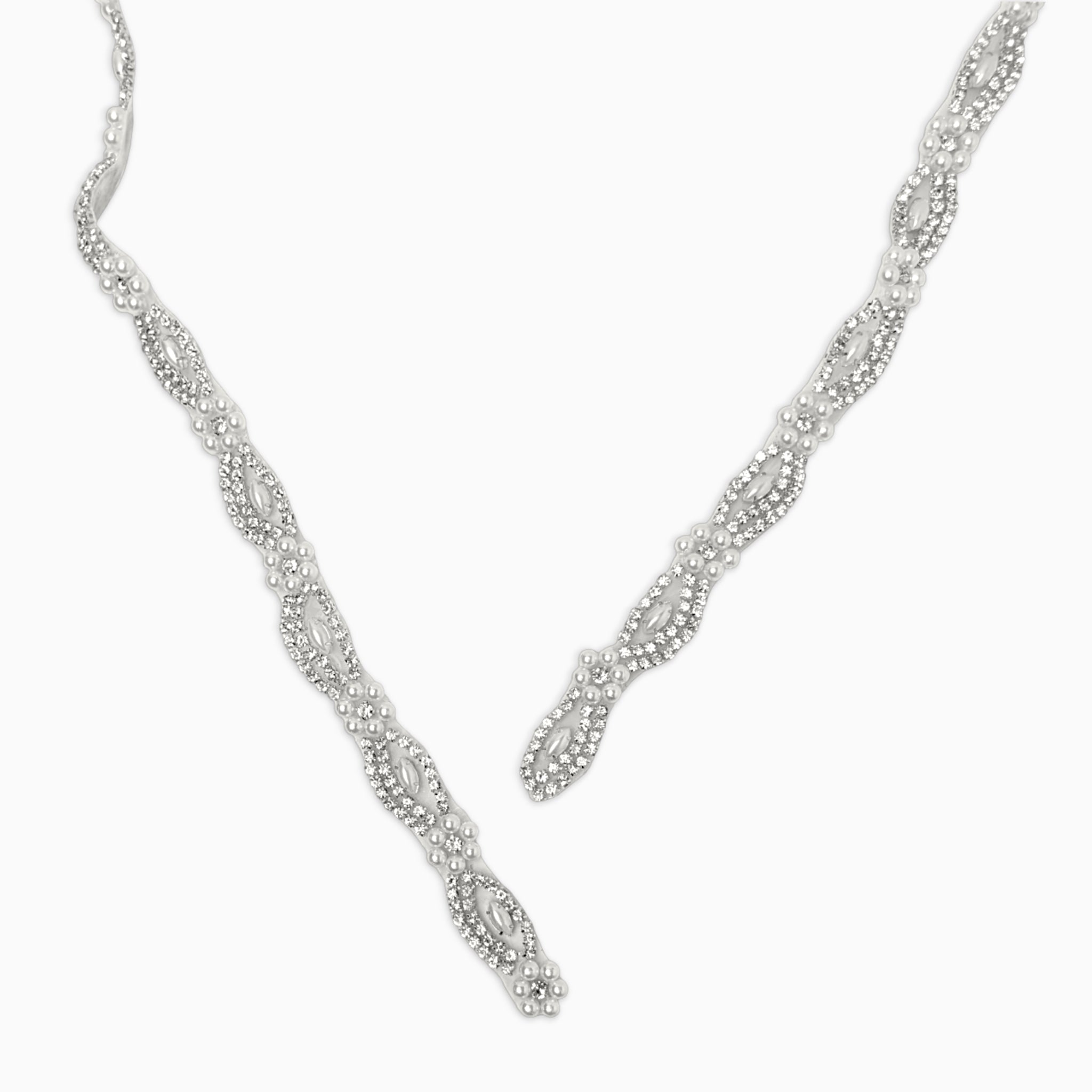 Braided Crystal Rhinestone Trim, Iron on (Hotfix)