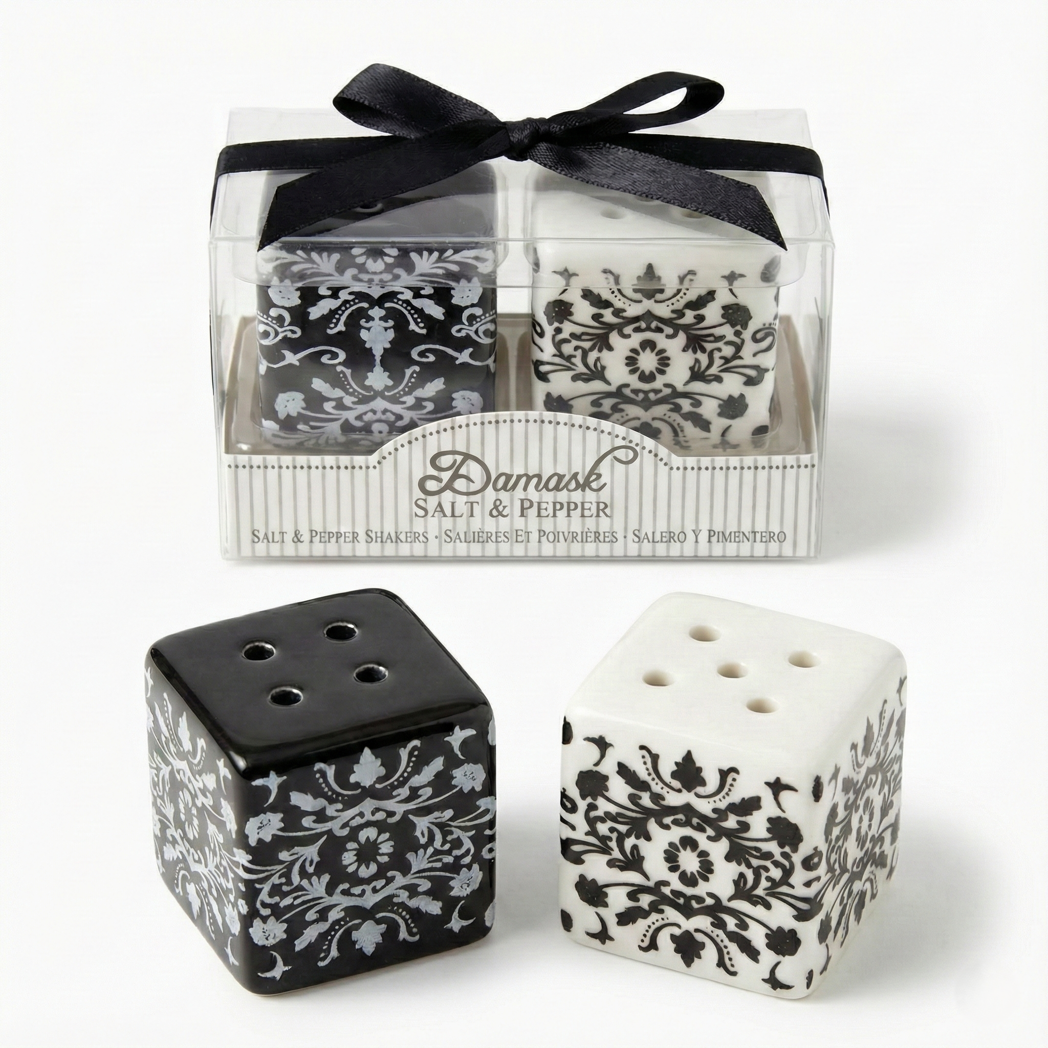 Black & White Damask Shakers Favor Gift