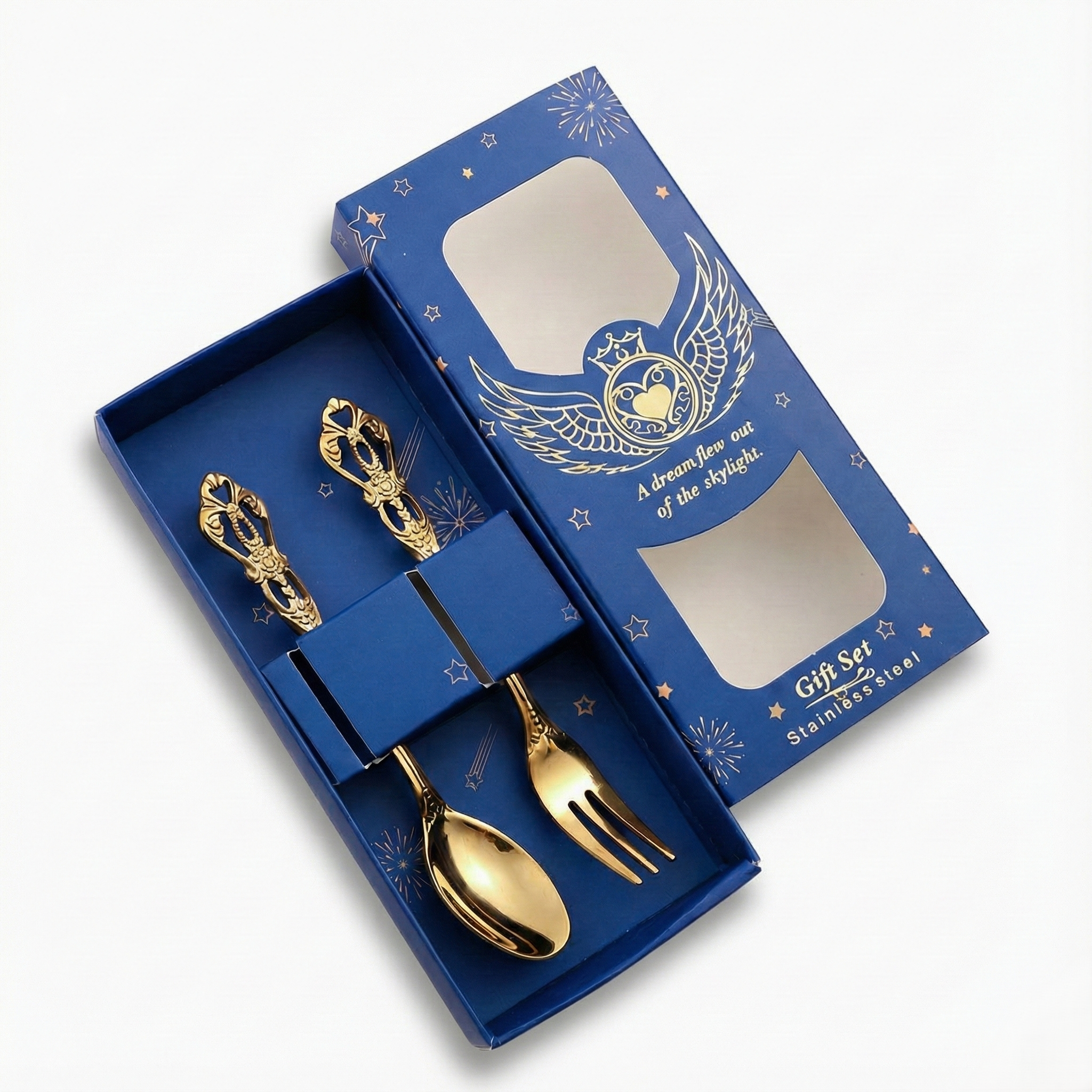 Gold Spoon & Fork Set Favor Gift