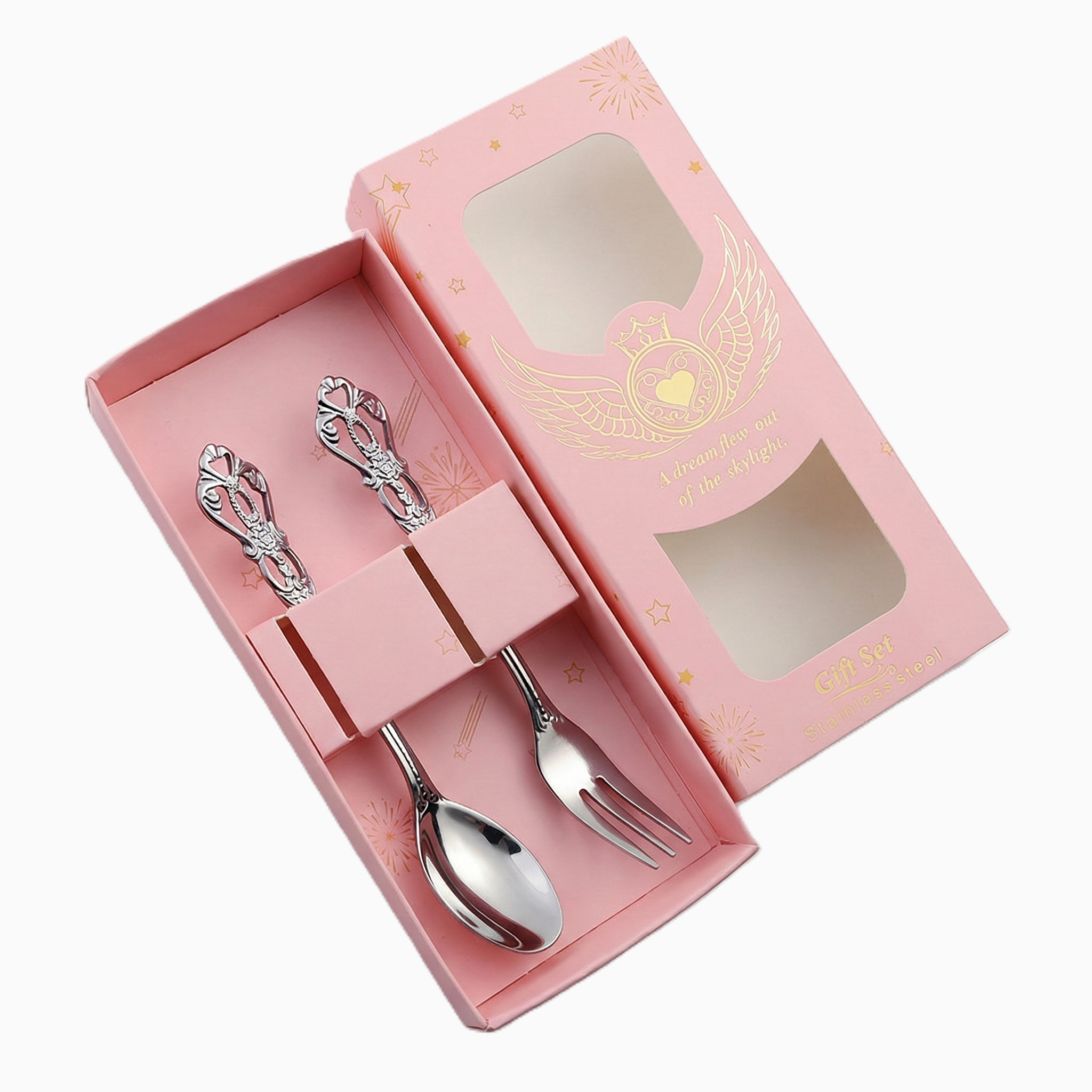 Stainless Spoon & Fork Set Favor Gift