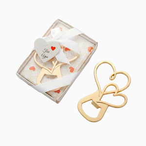 Double Heart Bottle Opener Favor Gift