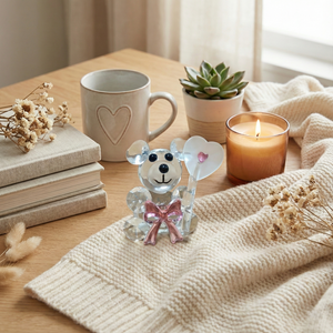 Pink Crystal Bear Keepsake Favor Gift