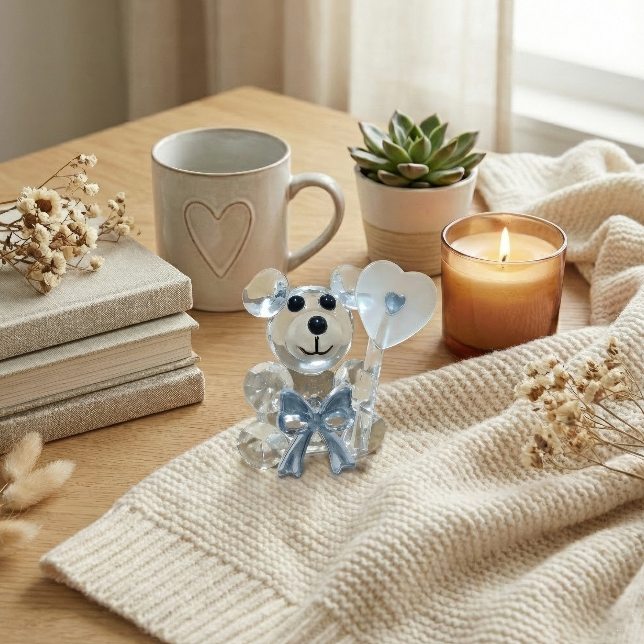 Blue Crystal Bear Keepsake Favor Gift