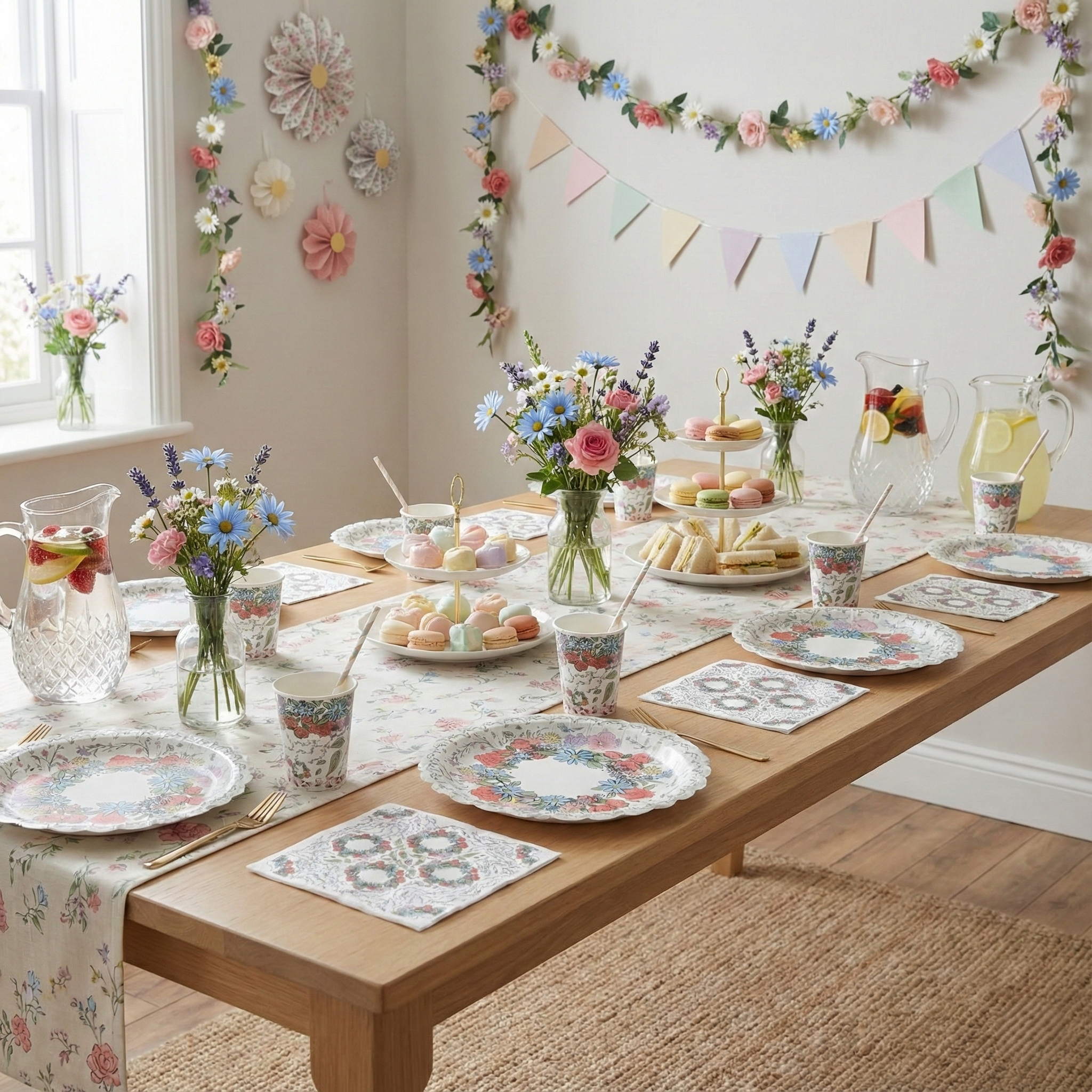 Floral Large Paper Napkins, Set of 16