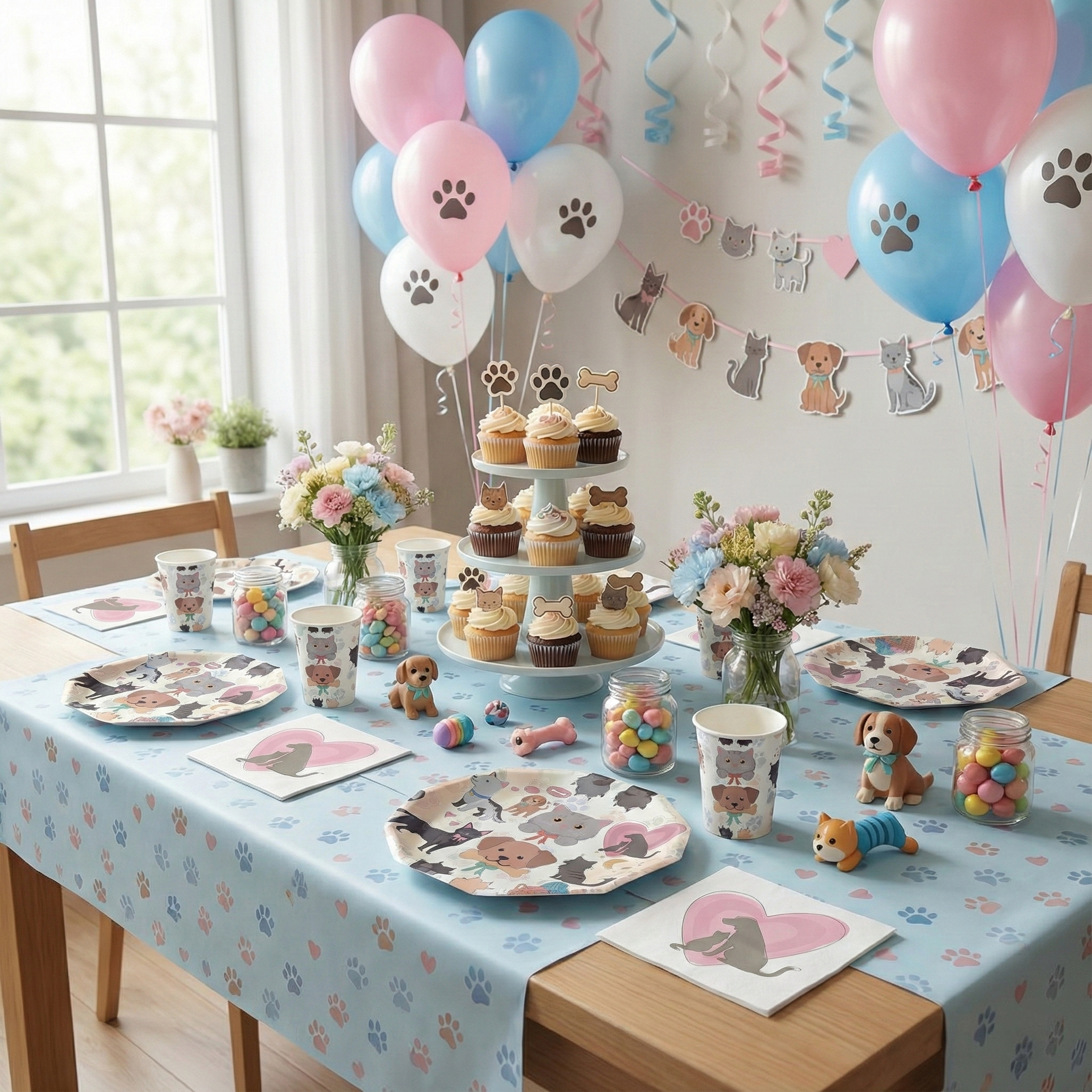 Puppies Large Paper Napkins, Set of 16