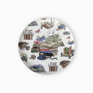 Books Large Paper Plates, Set of 8