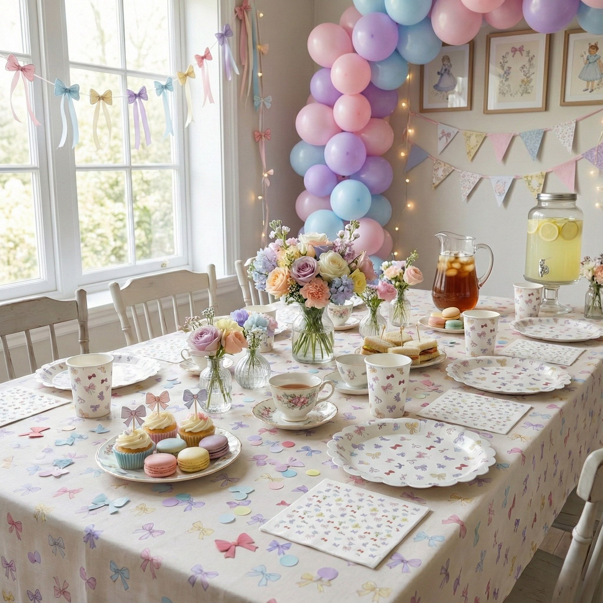 Bows Large Paper Plates, Set of 8