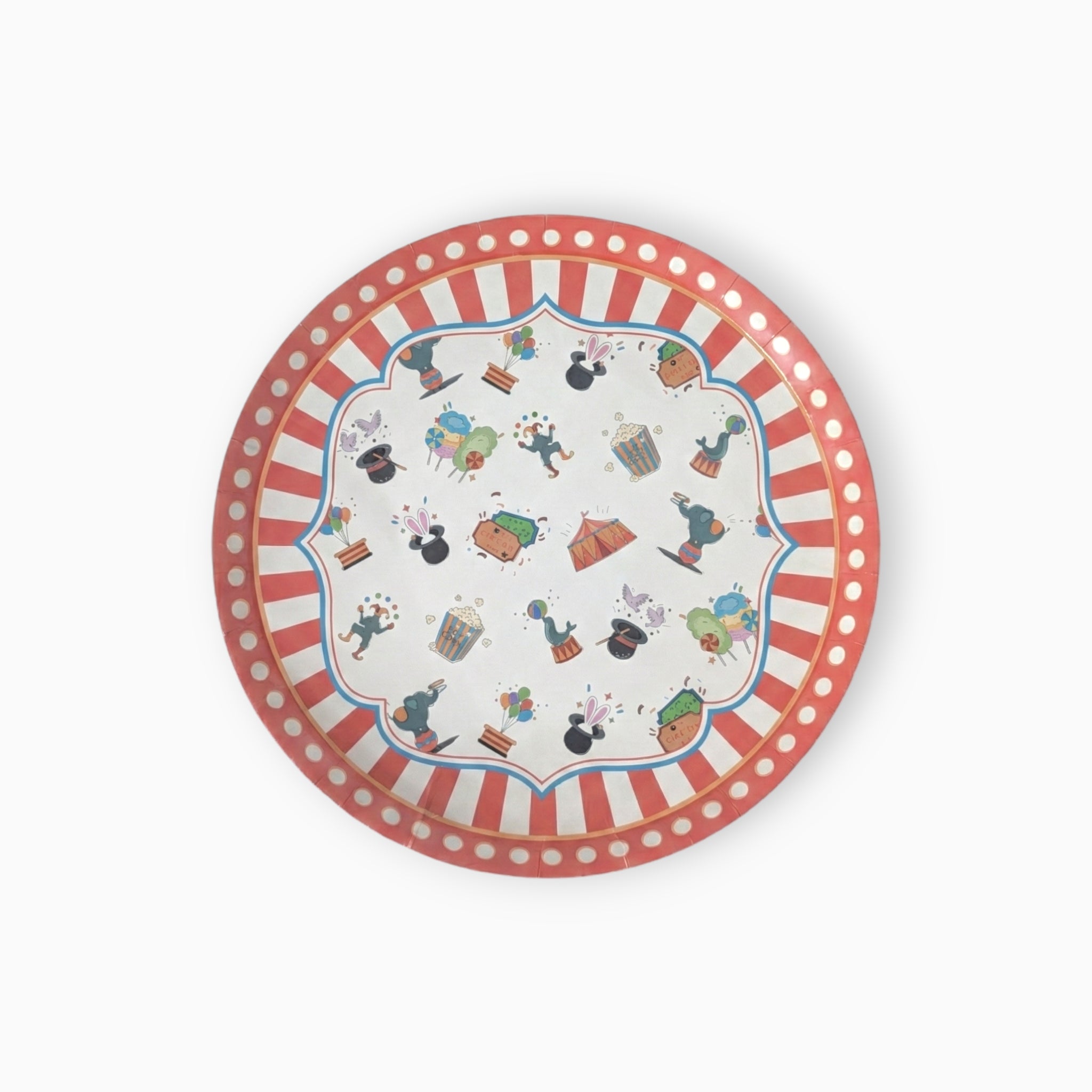 Circus Large Paper Plates, Set of 8