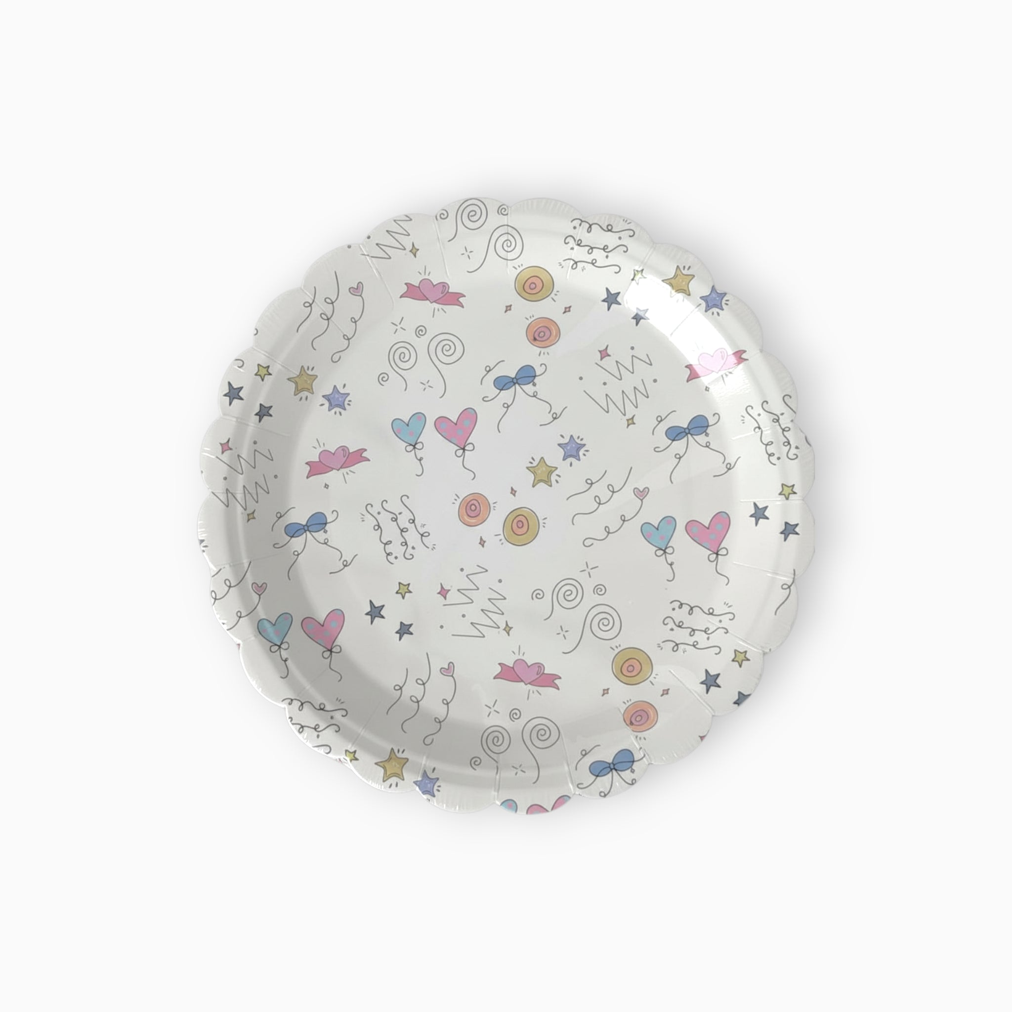 Doodle Lines Large Paper Plates, Set of 8