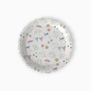 Doodle Lines Large Paper Plates, Set of 8