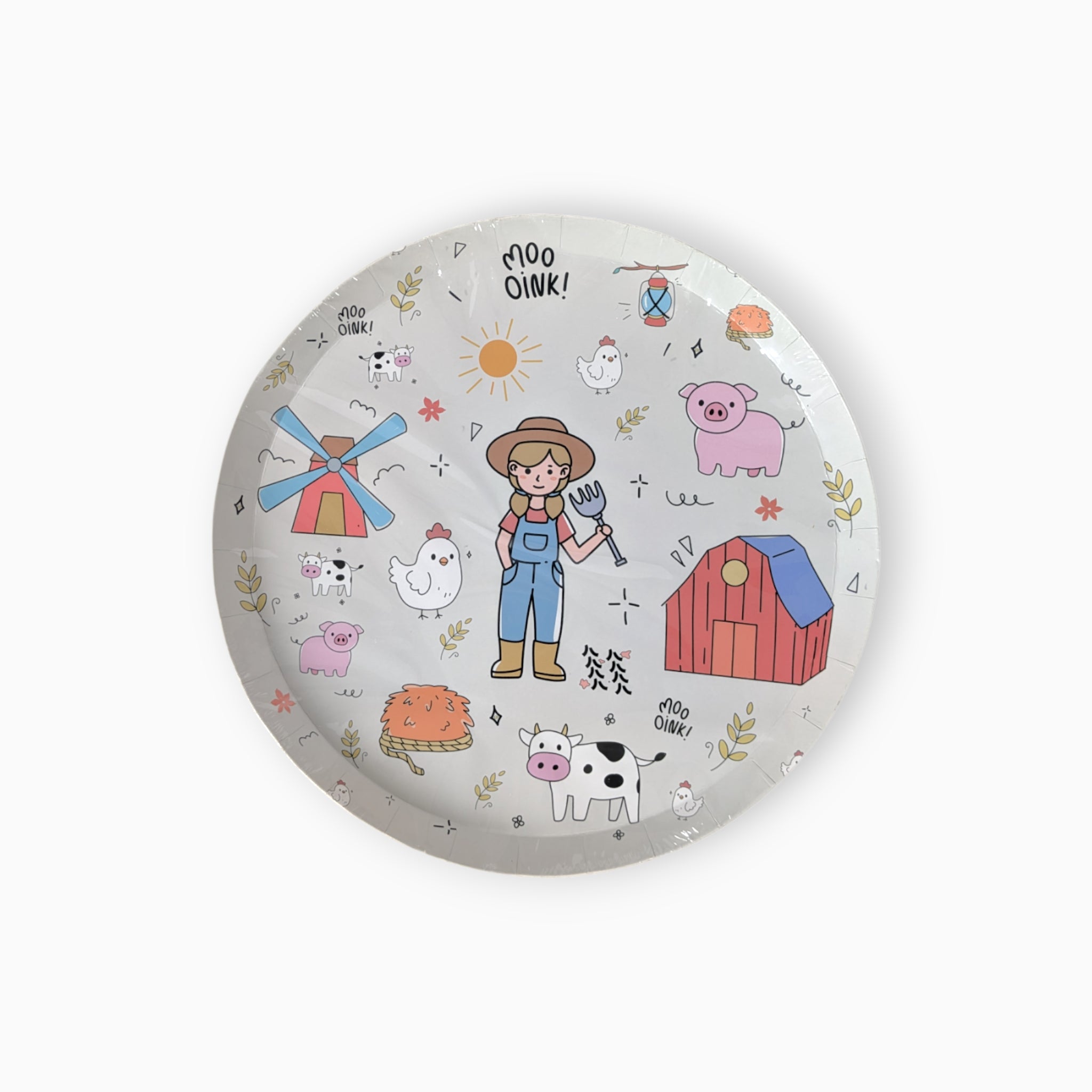 Farm Large Paper Plates, Set of 8