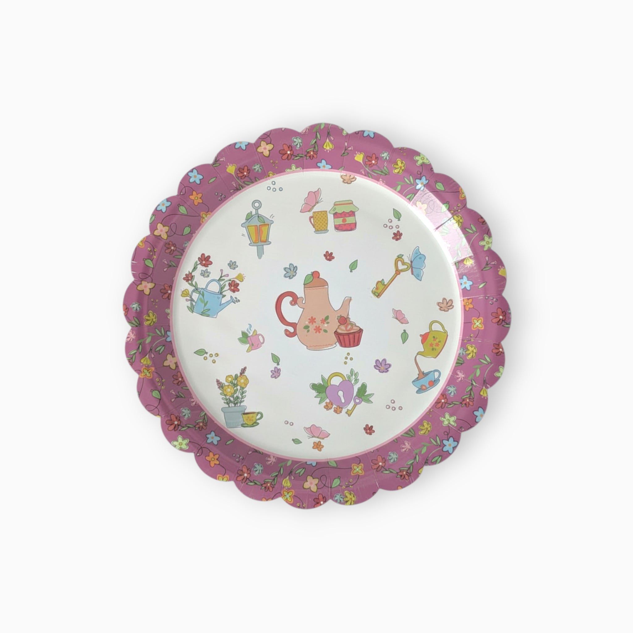 Garden Tea Large Paper Plates, Set of 8